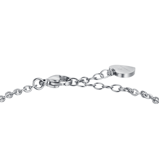 PULSERA DE ACERO PARA MUJER CON CRISTALES BLANCOS