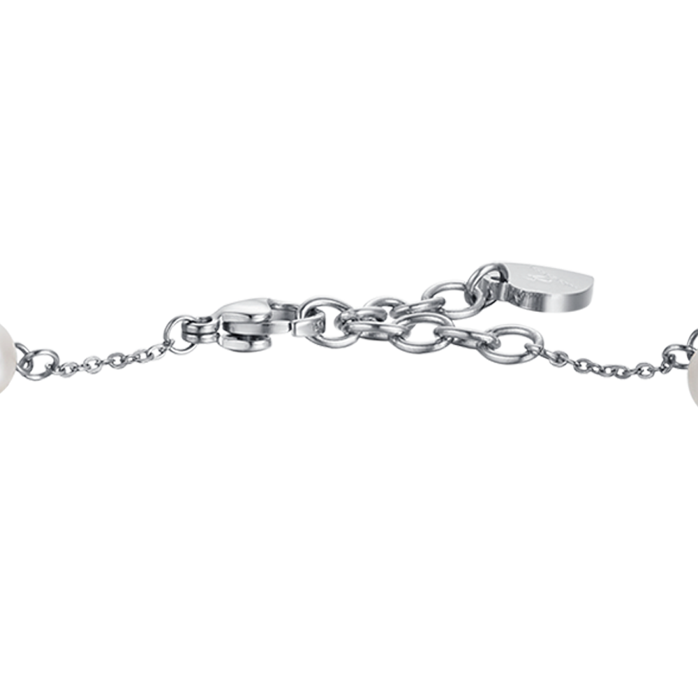 PULSERA DE ACERO PARA MUJER CON PERLAS