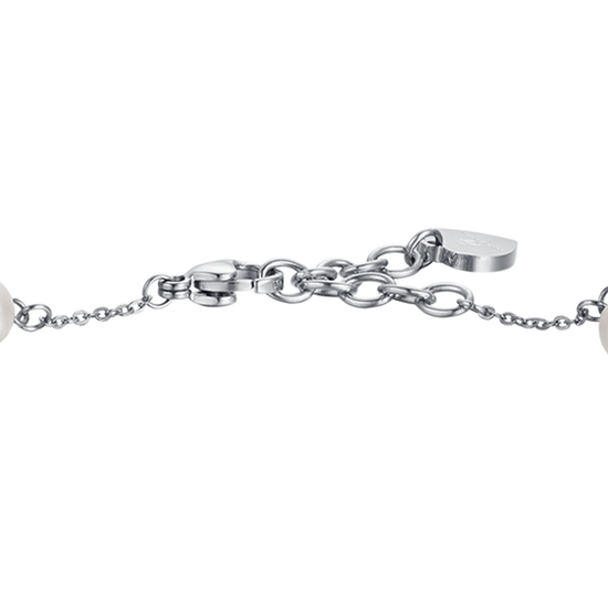 PULSERA DE ACERO PARA MUJER CON PERLAS
