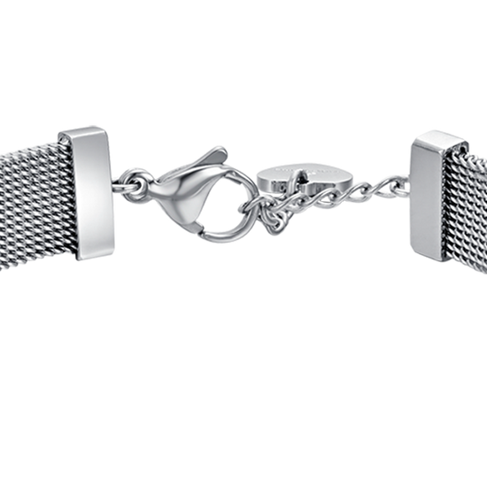 PULSERA MILANO DE MALLA DE ACERO PARA MUJER CON ESTRELLA CON CRISTALES BLANCOS