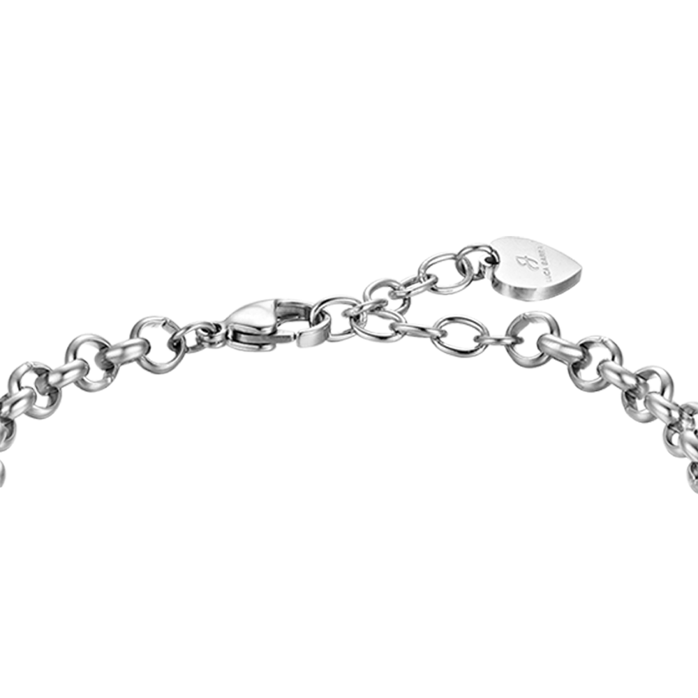 PULSERA DE ACERO PARA MUJER CON CHARMS