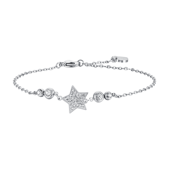PULSERA DE ESTRELLA DE ACERO PARA MUJER CON CRISTALES BLANCOS
