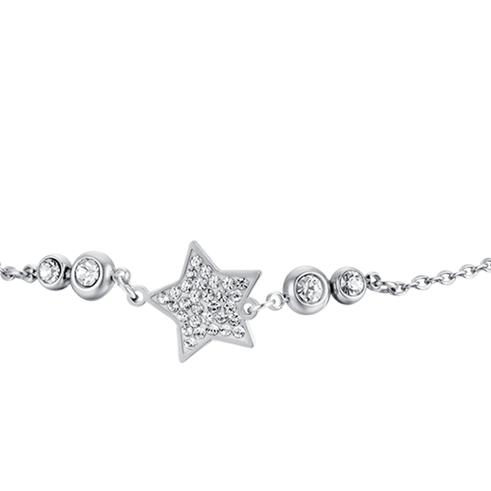 PULSERA DE ESTRELLA DE ACERO PARA MUJER CON CRISTALES BLANCOS