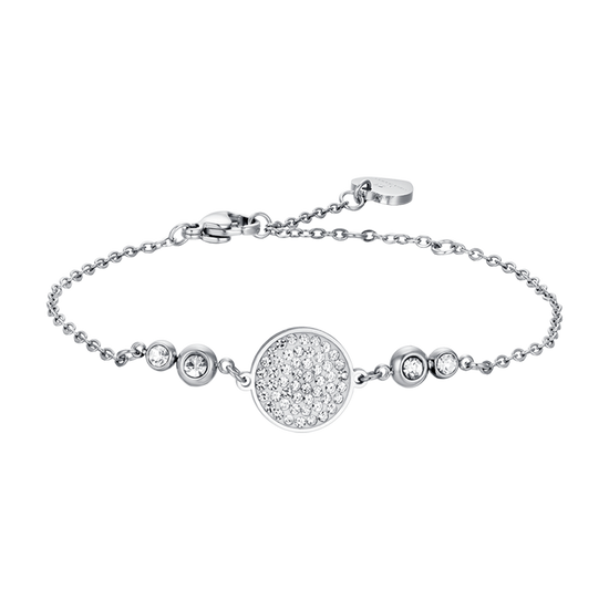PULSERA DE ACERO PARA MUJER CON ELEMENTO DE CRISTAL BLANCO
