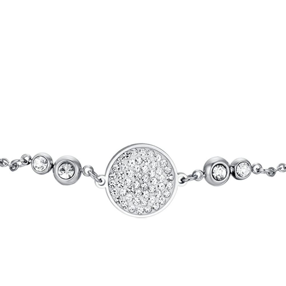 PULSERA PARA MUJER EN ACERO CON ELEMENTOS DE CRISTAL BLANCO Luca Barra