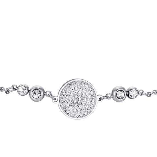 PULSERA DE ACERO PARA MUJER CON ELEMENTO DE CRISTAL BLANCO