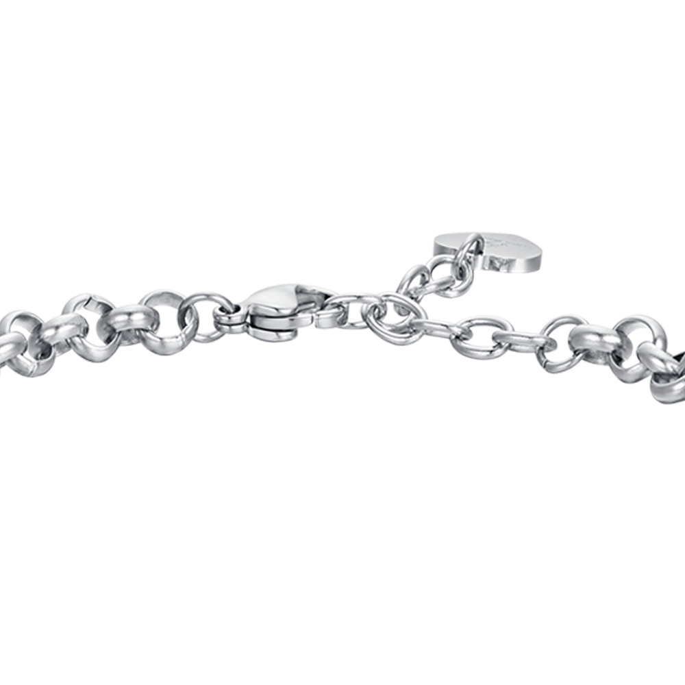 PULSERA DE ACERO PARA MUJER CON ESTRELLAS Y CRISTALES BLANCOS