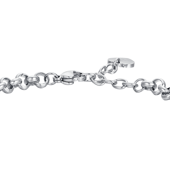 PULSERA DE ACERO PARA MUJER CON ESTRELLAS Y CRISTALES BLANCOS