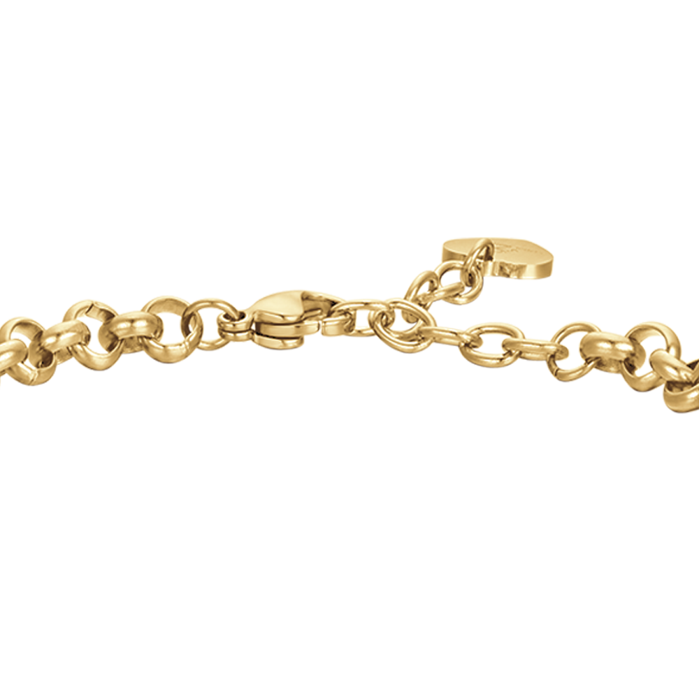 PULSERA DE ACERO PARA MUJER CON ESTRELLAS Y CRISTALES BLANCOS
