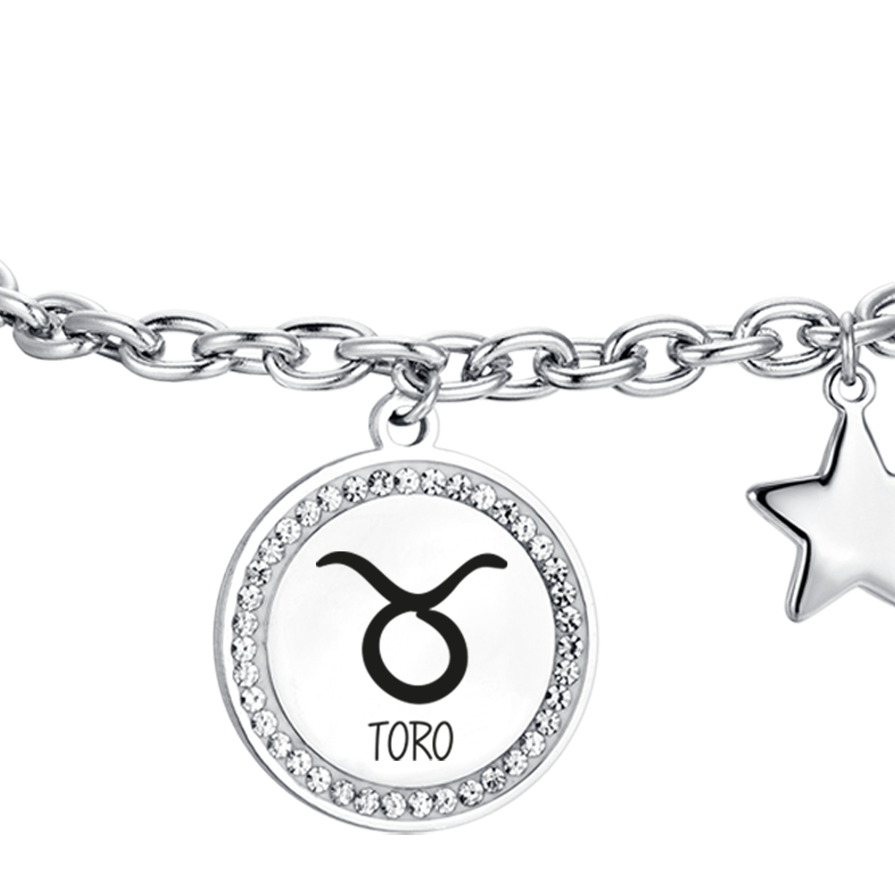 TAURO SIGNO DEL ZODIACO PULSERA DE CHAPA DE ACERO