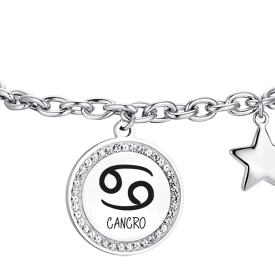 PULSERA DE ACERO MUJER SIGNO ZODIACAL CANCER PLACA