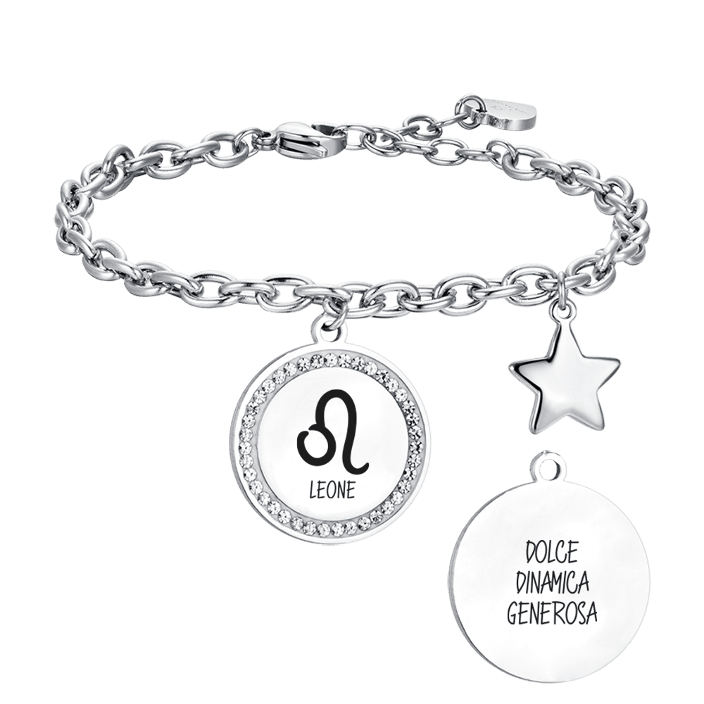 PULSERA ACERO MUJER SIGNO ZODIACAL LEO PLACA