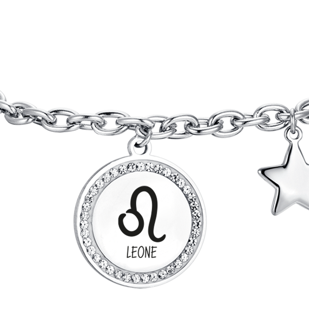 PULSERA ACERO MUJER SIGNO ZODIACAL LEO PLACA