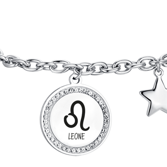 PULSERA ACERO MUJER SIGNO ZODIACAL LEO PLACA