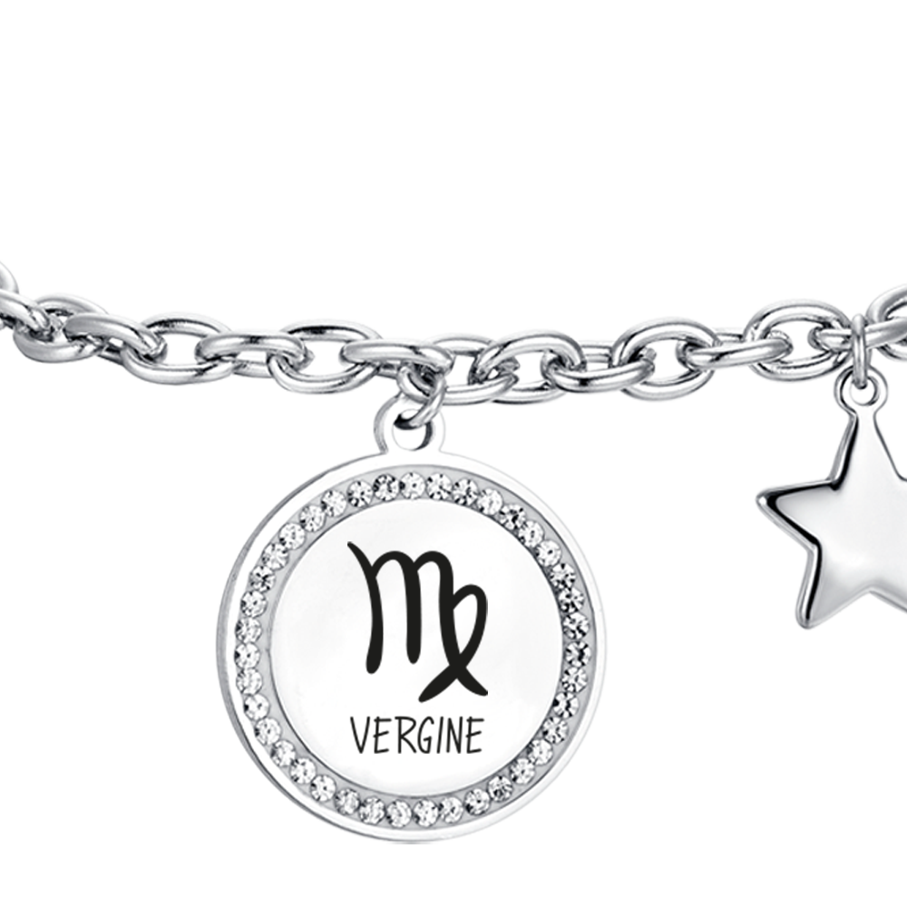 PULSERA ACERO MUJER SIGNO ZODIACAL VIRGO PLACA