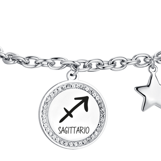 PULSERA DE ACERO MUJER SIGNO DEL ZODIACO SAGITARIO PLACA