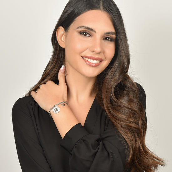 PULSERA DE ACERO MUJER SIGNO DEL ZODIACO SAGITARIO PLACA