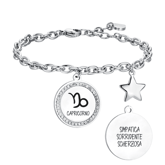 PULSERA DE ACERO MUJER SIGNO ASTROLOGICO CAPRICORNIO PLACA