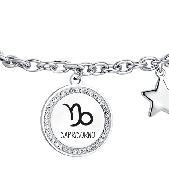 PULSERA DE ACERO MUJER SIGNO ASTROLOGICO CAPRICORNIO PLACA