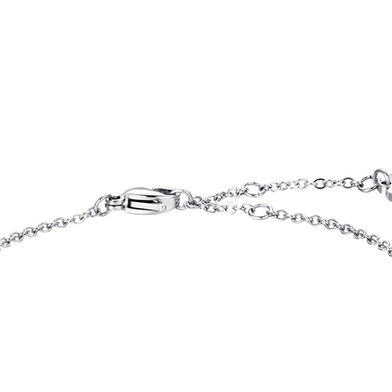 BRAZALETE DE ACERO PARA MUJER ELEMENTO DE CRISTAL BLANCO