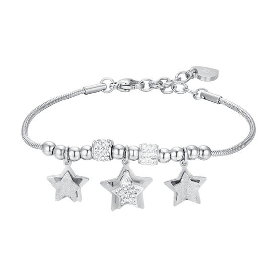 BRAZALETE ESTRELLA DE ACERO PARA MUJER CON CRISTALES BLANCOS