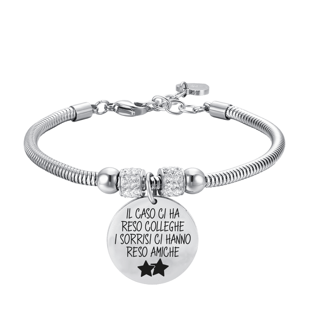 BRAZALETE DE ACERO PARA MUJER EL CASO NOS HICIERON COLEGAS LAS SONRISAS NOS HICIERON A