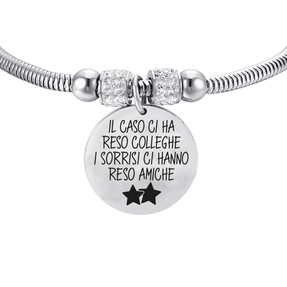 BRAZALETE DE ACERO PARA MUJER EL CASO NOS HICIERON COLEGAS LAS SONRISAS NOS HICIERON A
