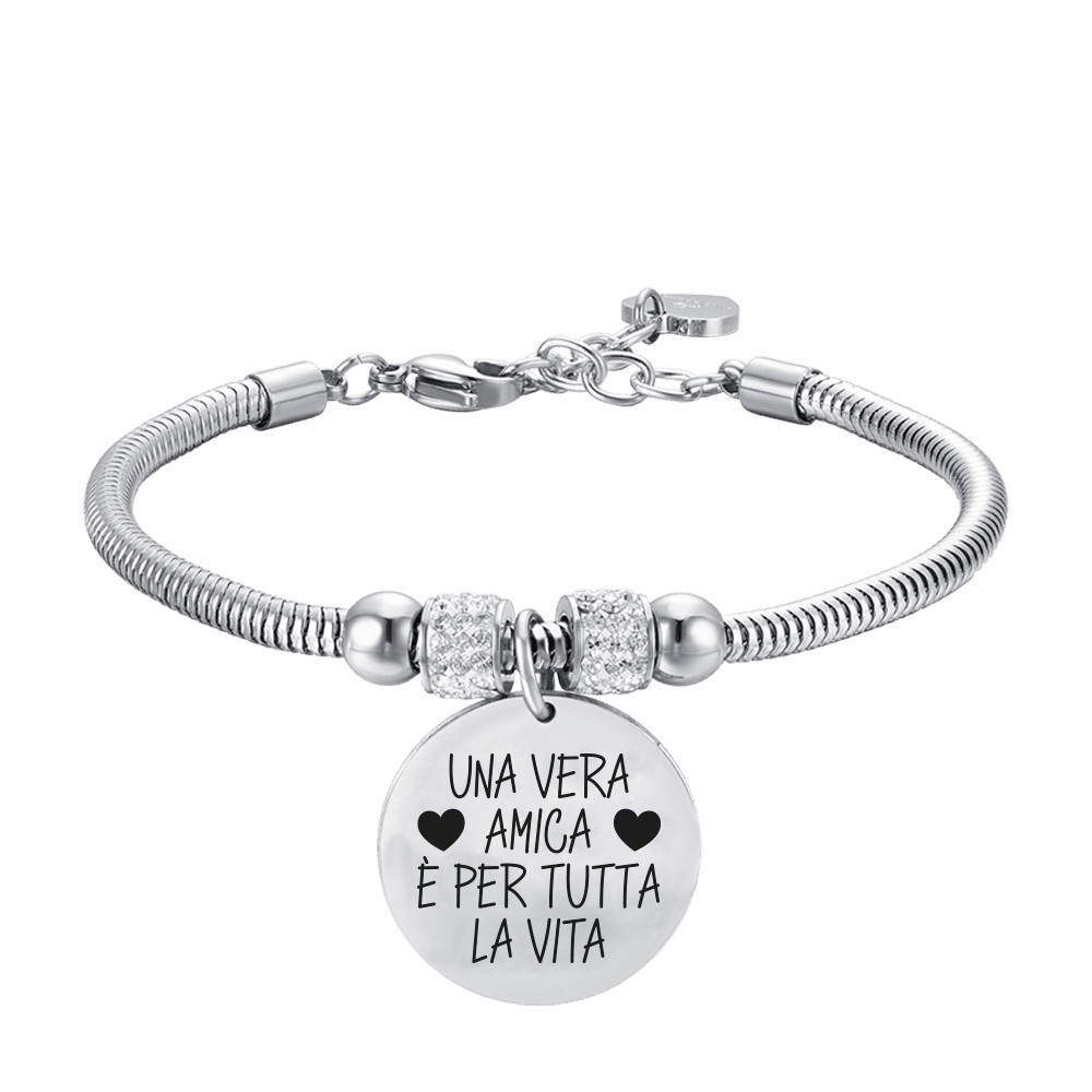 PULSERA DE ACERO PARA MUJER UN VERDADERO AMIGO ES PARA TODA LA VIDA