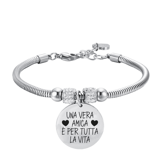 PULSERA DE ACERO PARA MUJER UN VERDADERO AMIGO ES PARA TODA LA VIDA