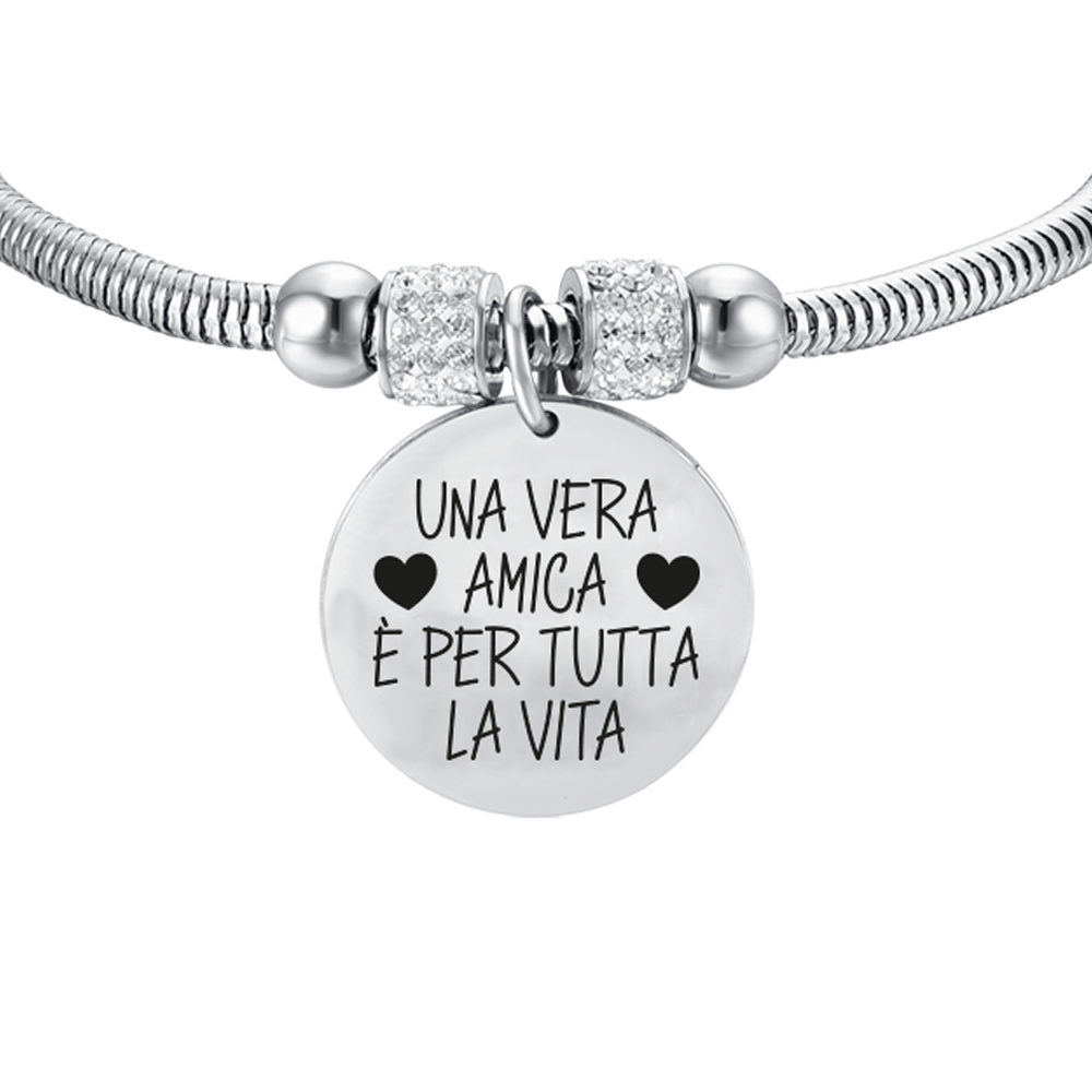 PULSERA DE ACERO PARA MUJER UN VERDADERO AMIGO ES PARA TODA LA VIDA