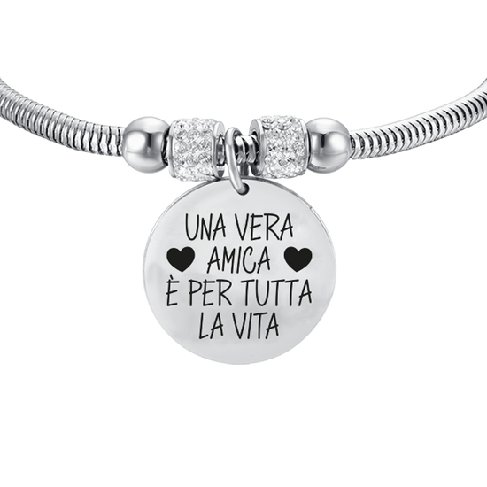 PULSERA DE ACERO PARA MUJER UN VERDADERO AMIGO ES PARA TODA LA VIDA