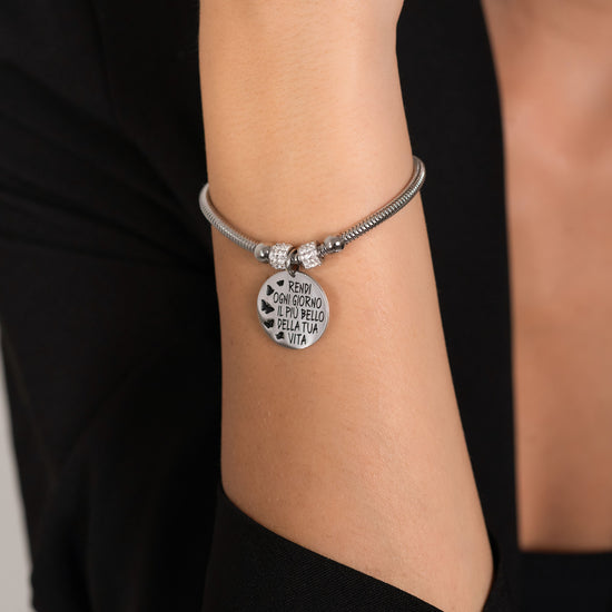 PULSERA DE ACERO PARA MUJER HAZ QUE CADA DÍA SEA EL MÁS BONITO DE TU VIDA