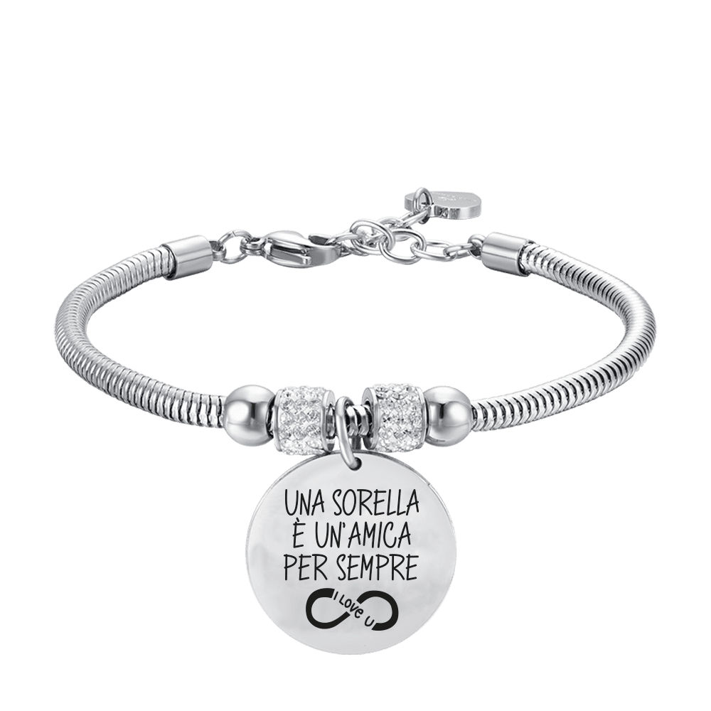 PULSERA DE ACERO PARA MUJER UNA HERMANA ES UNA AMIGA PARA SIEMPRE