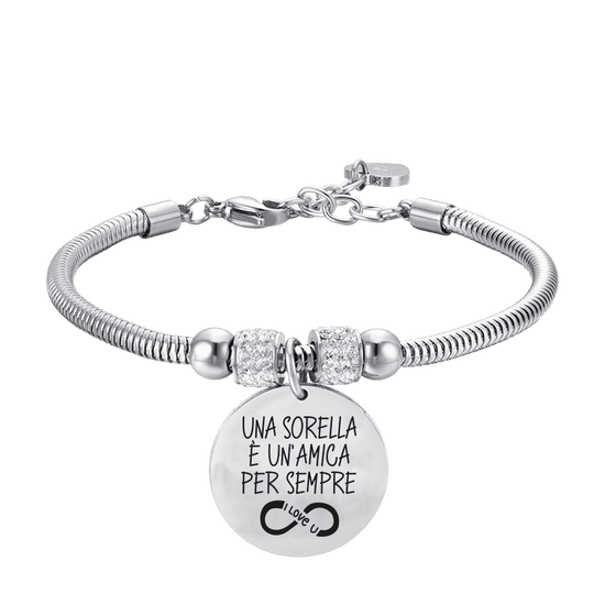PULSERA DE ACERO PARA MUJER UNA HERMANA ES UNA AMIGA PARA SIEMPRE