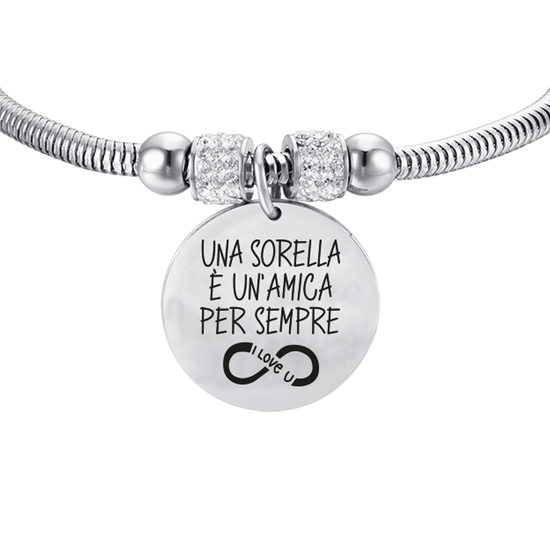 PULSERA DE ACERO PARA MUJER UNA HERMANA ES UNA AMIGA PARA SIEMPRE