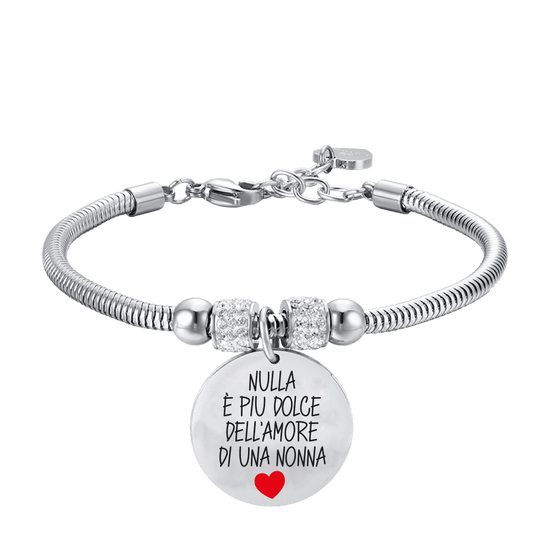 PULSERA DE ACERO PARA MUJER NADA ES MÁS DULCE QUE EL AMOR DE UNA ABUELA