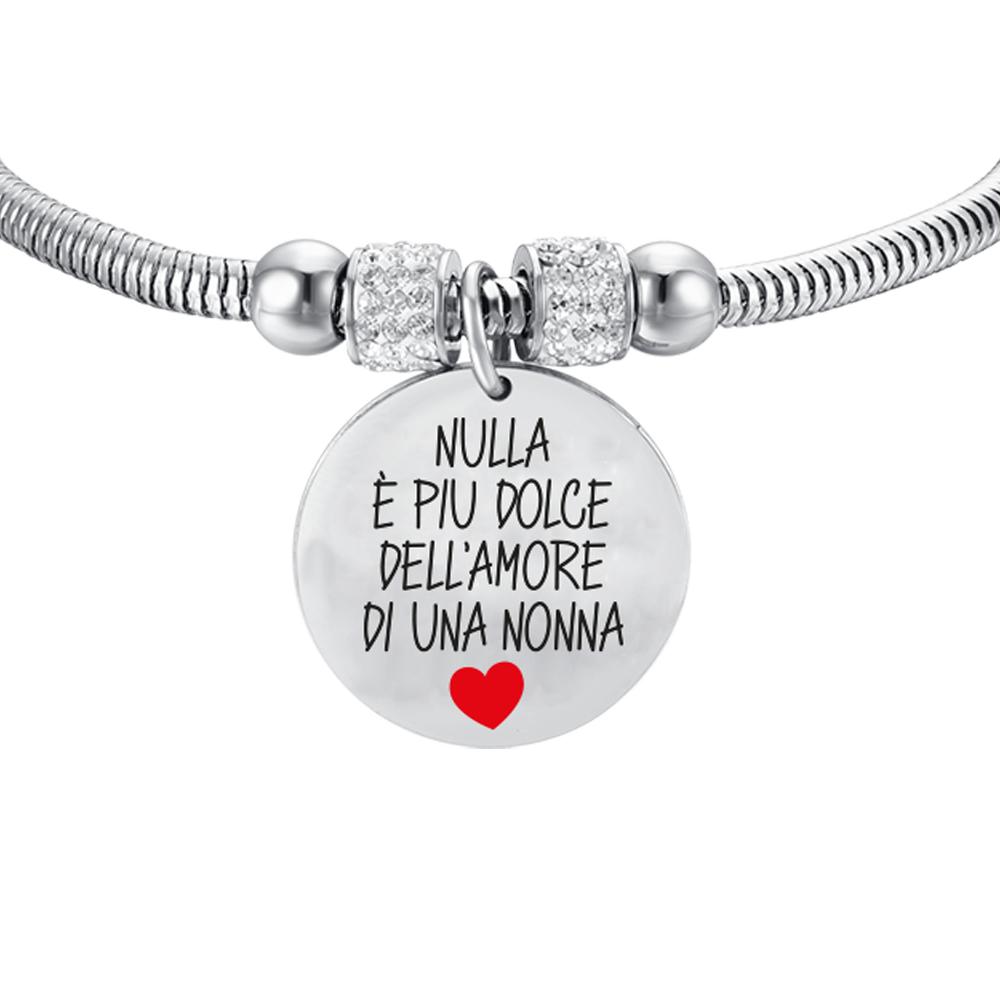 PULSERA DE ACERO PARA MUJER NADA ES MÁS DULCE QUE EL AMOR DE UNA ABUELA