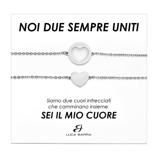 PULSERAS DE ACERO PARA MUJER CON CORAZONES