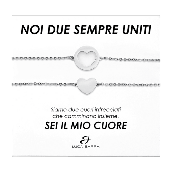 PULSERAS DE ACERO PARA MUJER CON CORAZONES