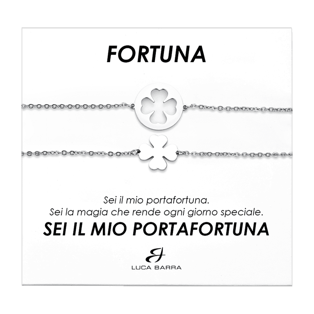 PULSERAS DE ACERO PARA MUJER CON TRÉBOLES DE CUATRO HOJAS