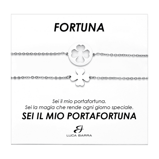 PULSERAS DE ACERO PARA MUJER CON TRÉBOLES DE CUATRO HOJAS