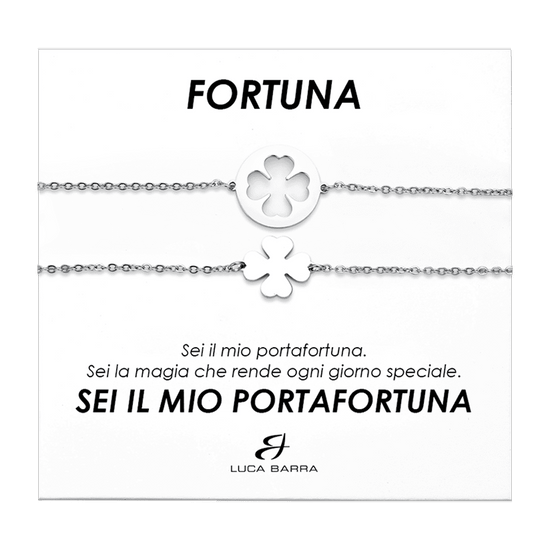 PULSERAS DE ACERO PARA MUJER CON TRÉBOLES DE CUATRO HOJAS