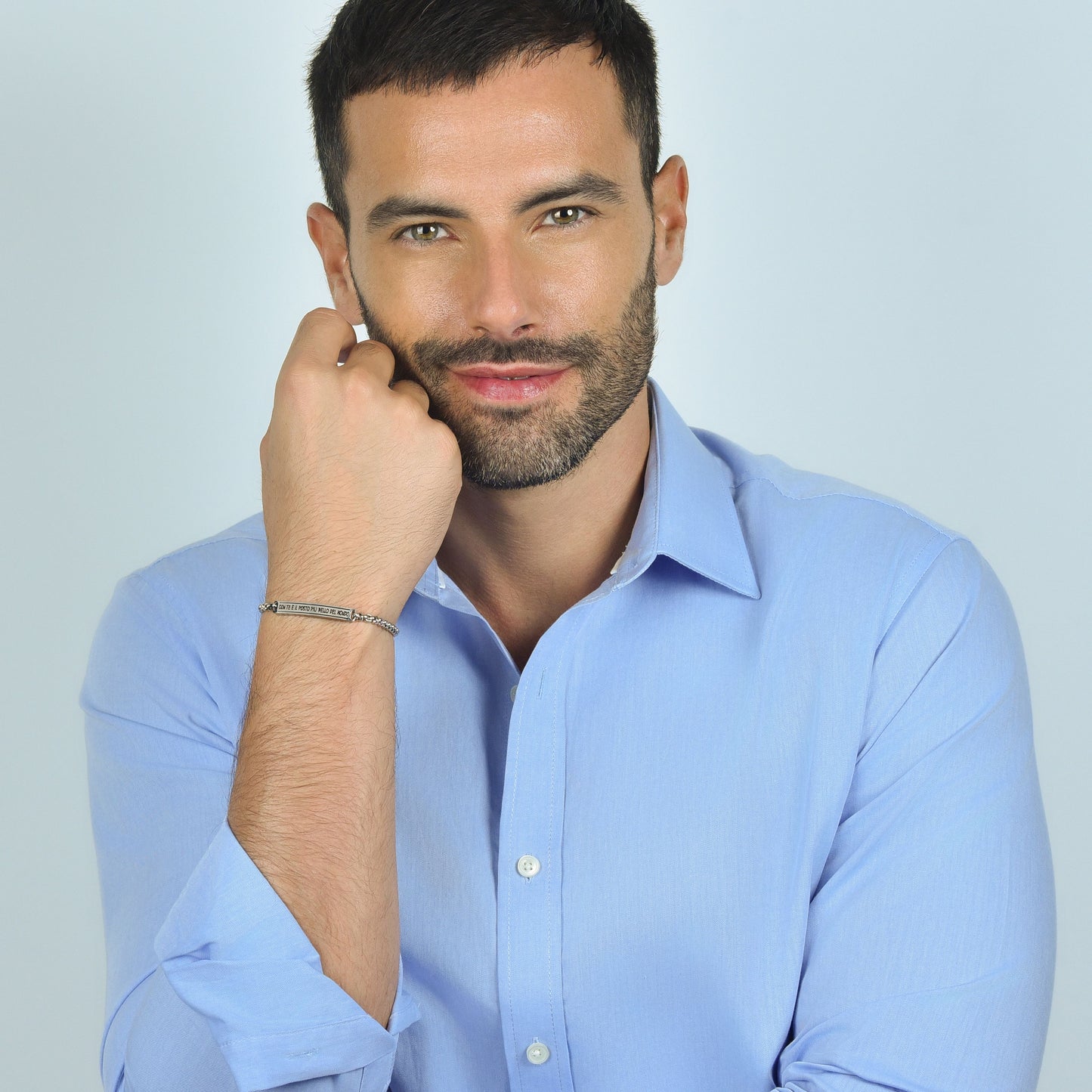 PULSERAS DE ACERO PAREJA CON USTED ES EL LUGAR MÁS HERMOSO