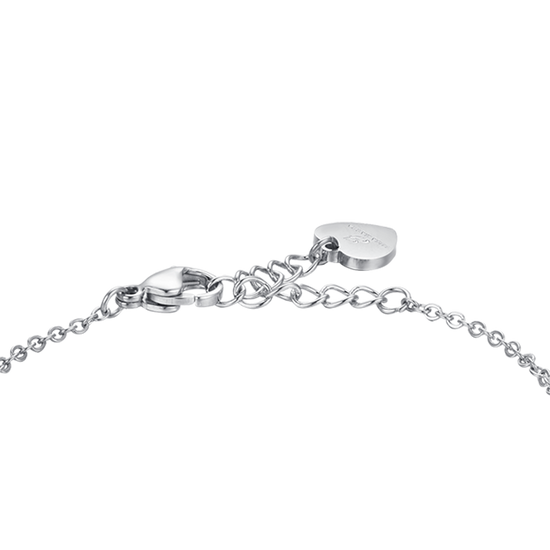 PULSERA CRUZ DE ACERO PARA MUJER CON CRISTALES BLANCOS