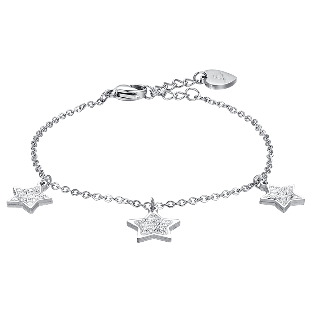 BRAZALETE ESTRELLA DE ACERO PARA MUJER CON CRISTALES BLANCOS