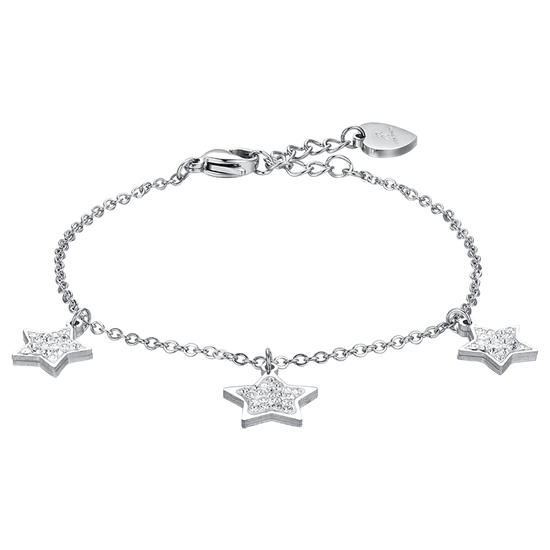 BRAZALETE ESTRELLA DE ACERO PARA MUJER CON CRISTALES BLANCOS