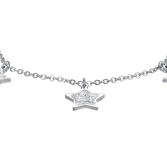 BRAZALETE ESTRELLA DE ACERO PARA MUJER CON CRISTALES BLANCOS