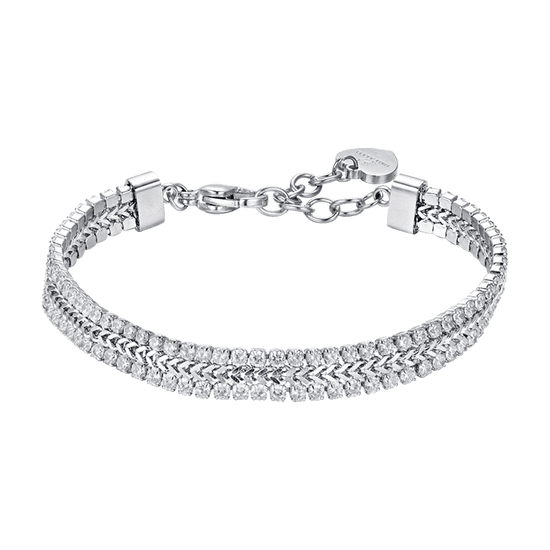 PULSERA DE TENIS PARA MUJER EN ACERO CON CRISTALES BLANCOS Luca Barra