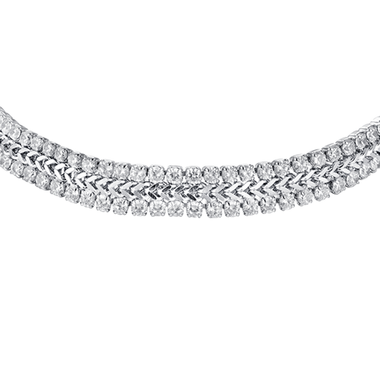 PULSERA DE TENIS DE ACERO PARA MUJER CON CRISTALES BLANCOS