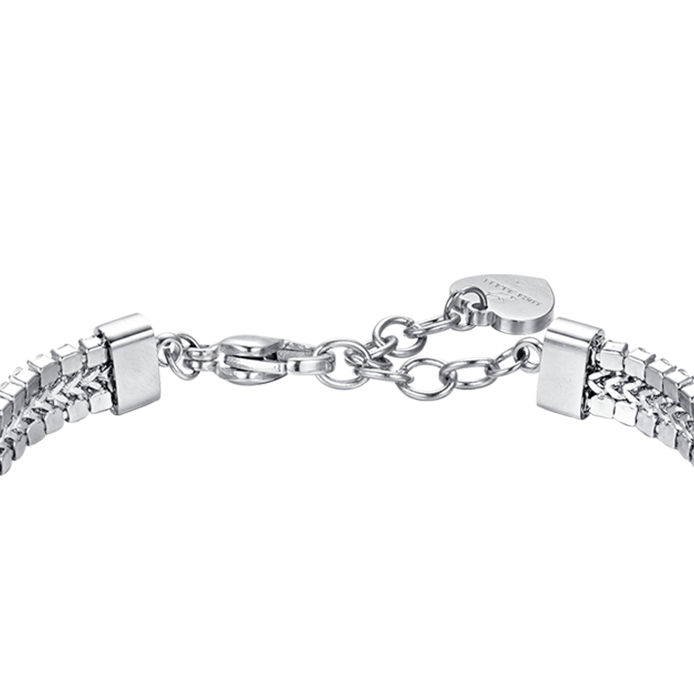 PULSERA DE TENIS DE ACERO PARA MUJER CON CRISTALES BLANCOS